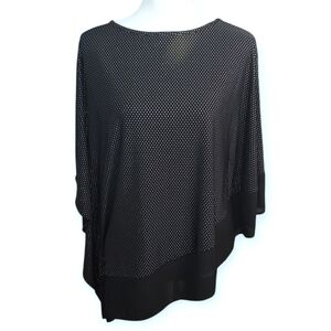 Joseph Ribkoff Elegant Black and White Asemetrical Micro Dot Blouse Sz.S EUC